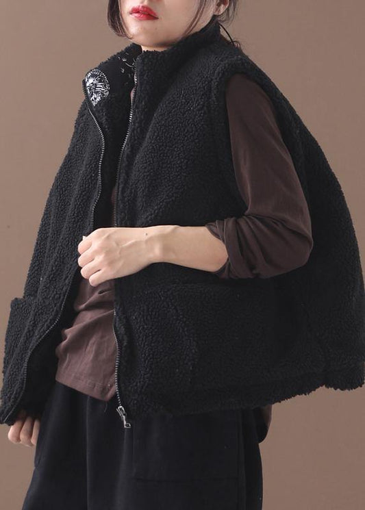 women oversized down jacket winter coats black sleeveless for women coat - SooLinen