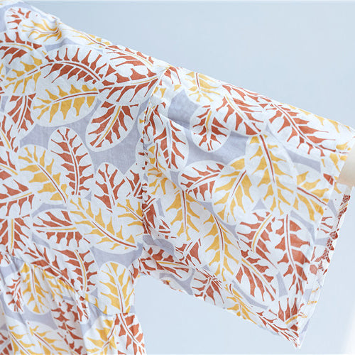 Damen bedruckter Baumwoll-Leinen-Pullover, trendige Plus-Size-Reisebluse, Vintage-O-Ausschnitt, extra großer Saum, Baumwollkleidung