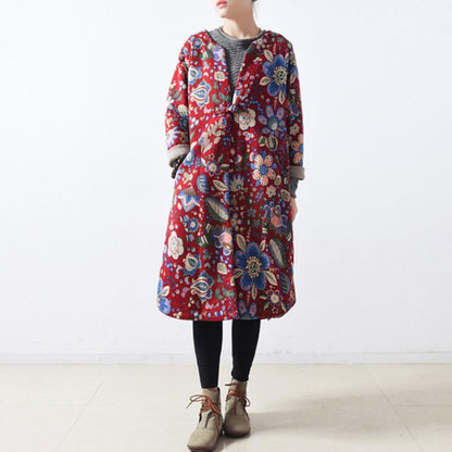 Frauen rot baumwolle mäntel casual maxi mantel Elegante lange