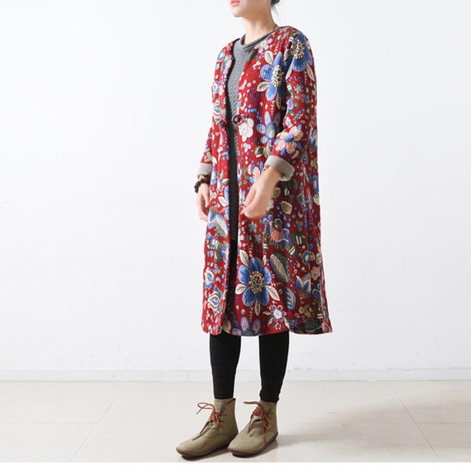 Frauen rot baumwolle mäntel casual maxi mantel Elegante lange