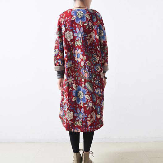 Frauen rot baumwolle mäntel casual maxi mantel Elegante lange