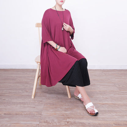 Rotes Seidenkleid für Frauen in Übergröße, Seidenkleidung, Kleid 2018, großer Saum, O-Ausschnitt, Seidenkleider