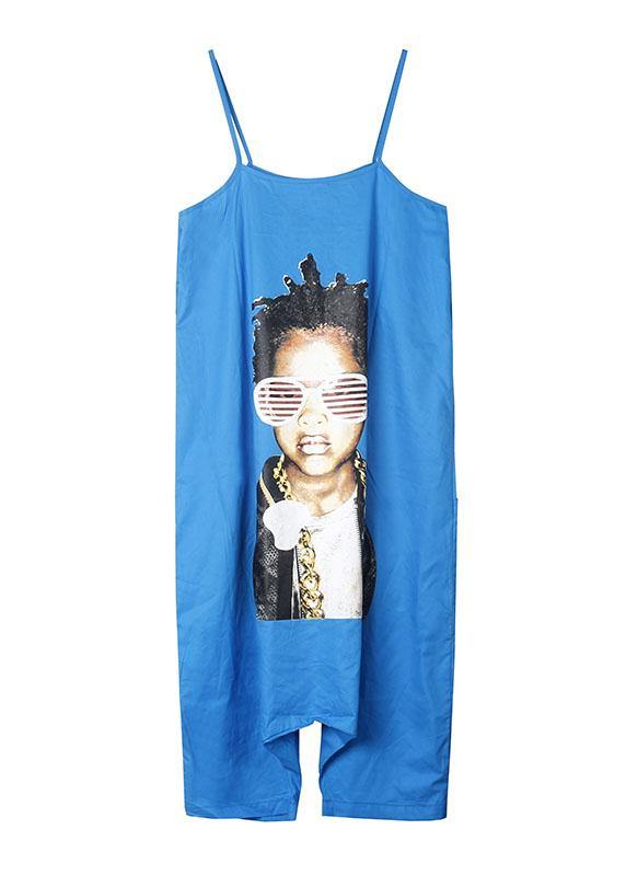 yellow casual prints strap pants plus size women jumpsuit pants - SooLinen